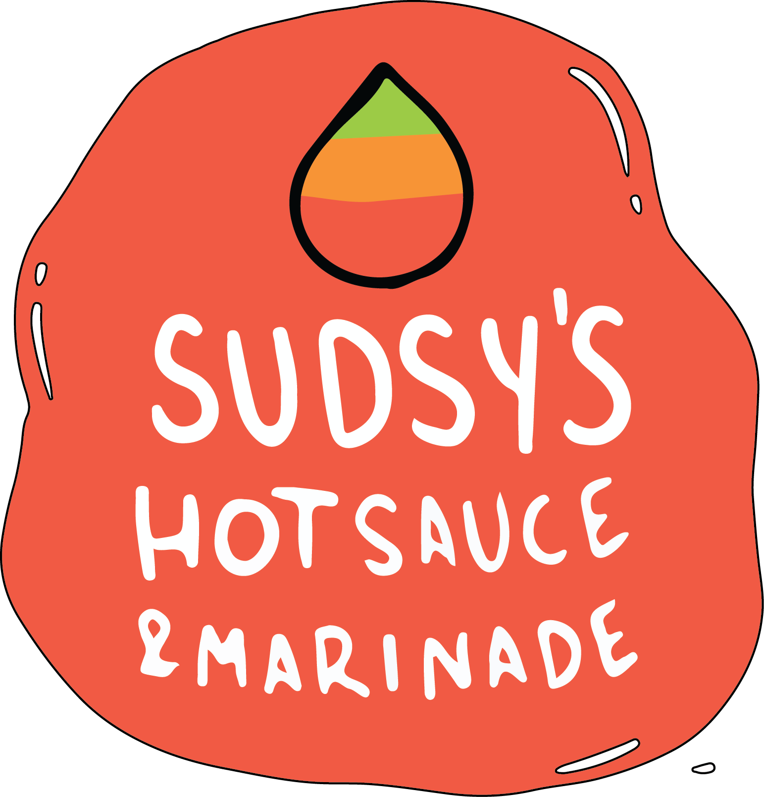 Sudsy Hot Sauce Logo Graphic